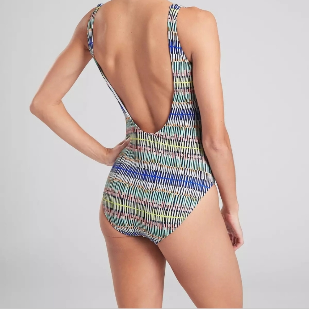 SOLD. ATHLETA  WOMEN'S PRISMATIC SCOOP SWIMSUIT XS - Picture 3 of 6